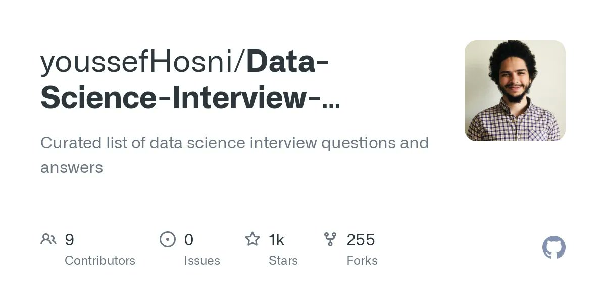 Data Science Interview Questions and Answers Curated List