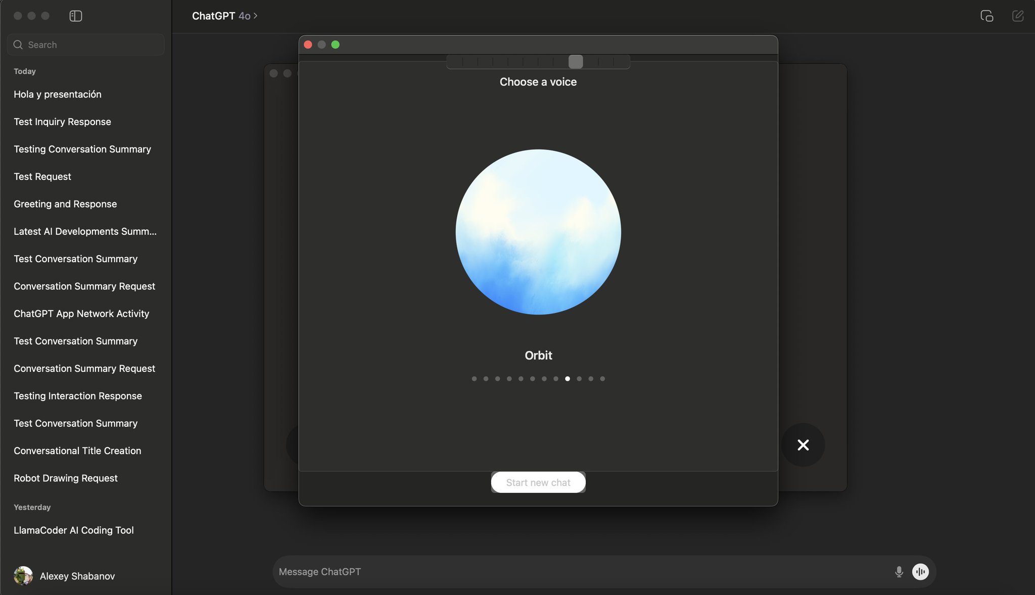 Testing new voice features in ChatGPT read aloud
