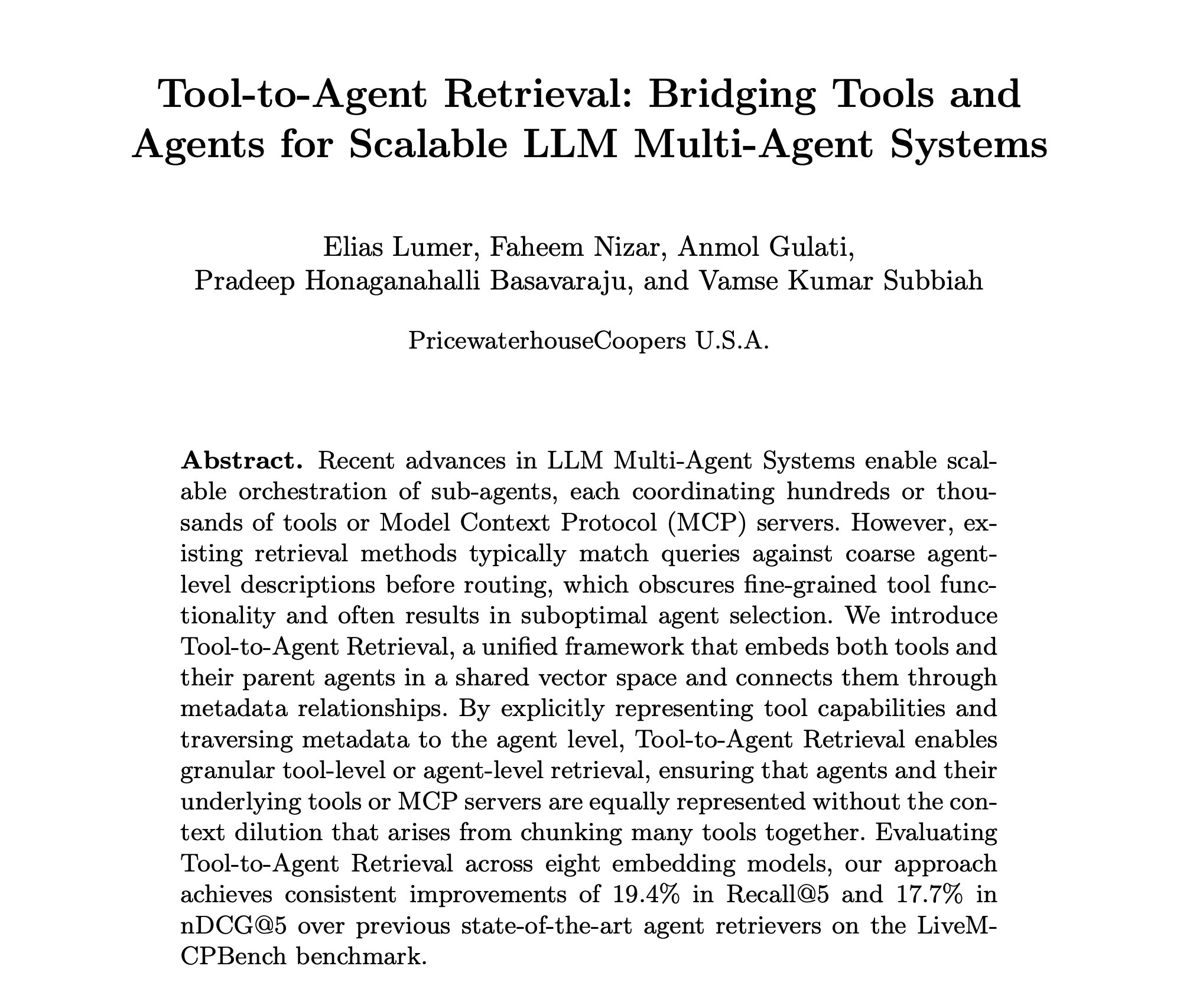 Unified Tool-Agent Retrieval Framework for Multi-Agent Systems
