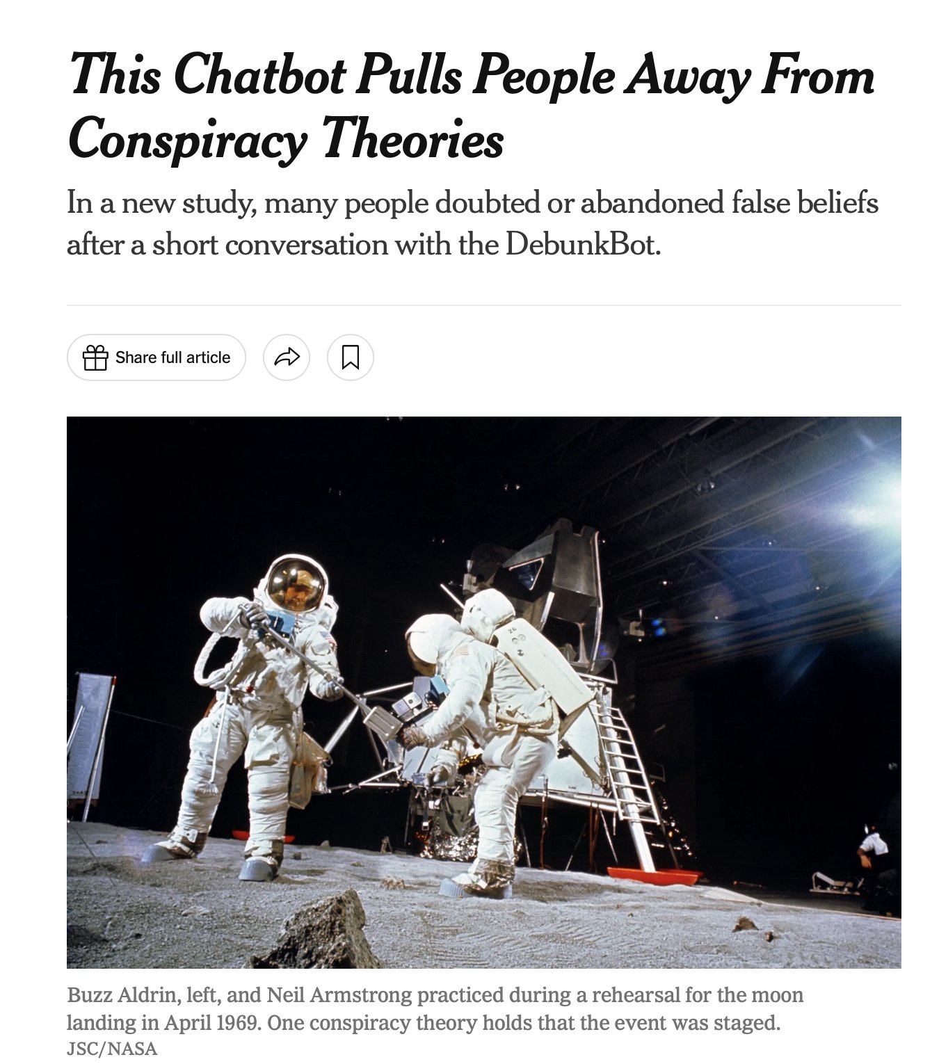 DebunkBot: AI Chatbot Fights Conspiracy Theories