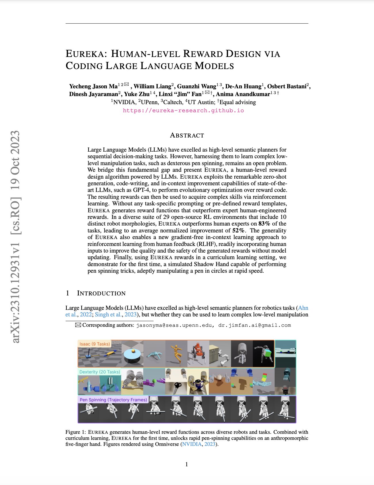 LLMs Design Robot Reward Functions at Human Level