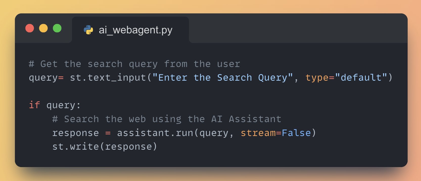 Web Search with Generative AI Assistant Integration