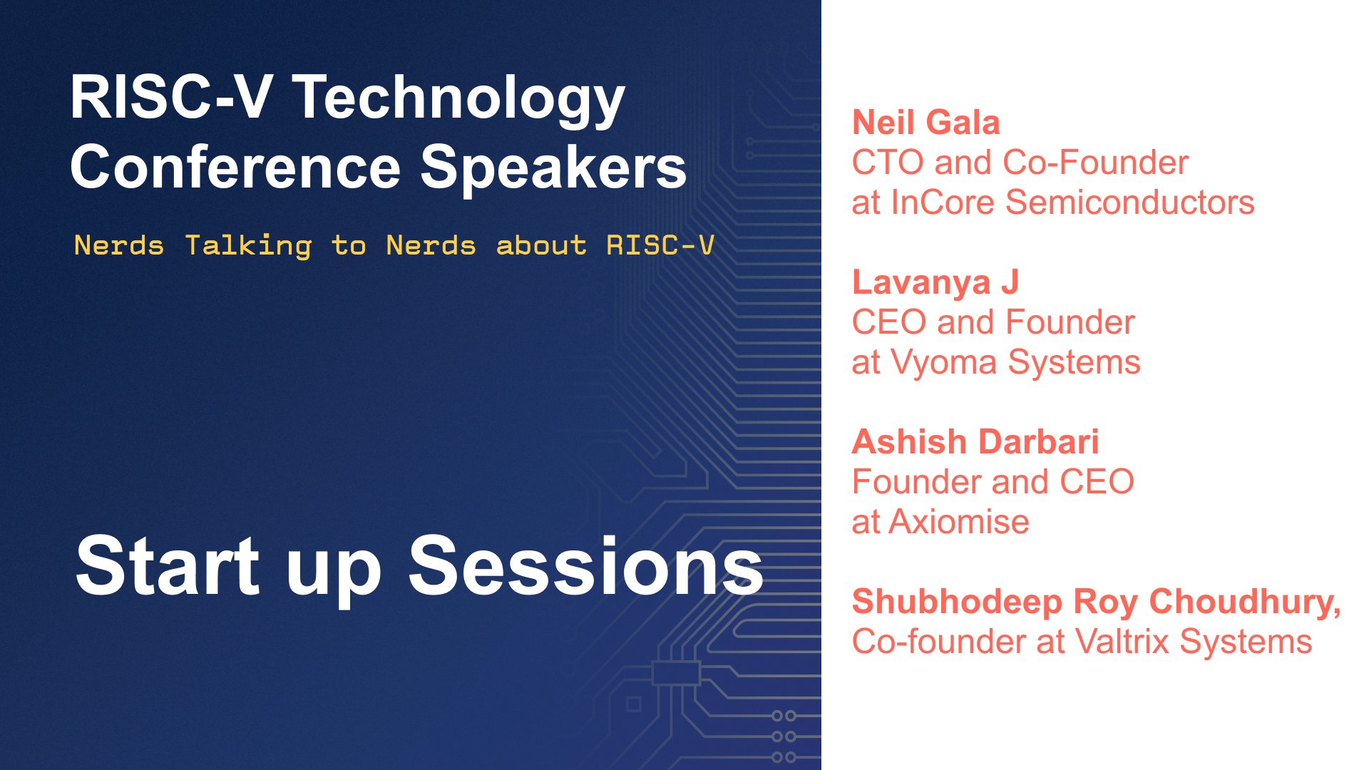 RISC-V Tech Conference Announces First Startup Session Speakers