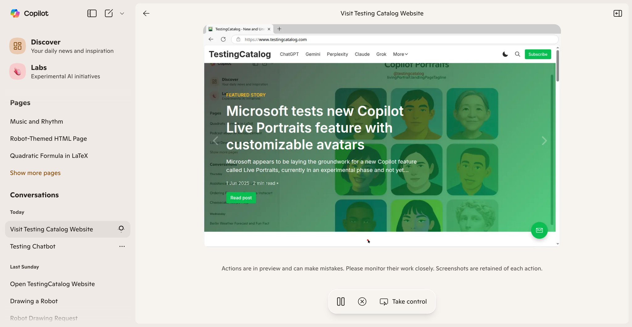 ChatGPT Agent Mode allows browser control, similar to Copilot Actions