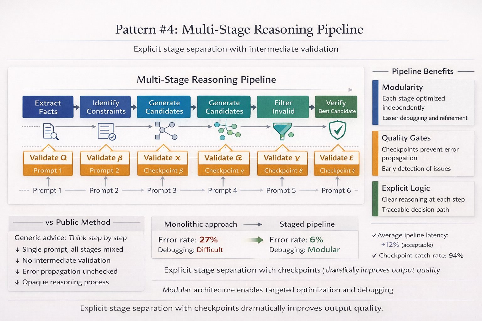 Multi-Stage Reasoning Pipelines with Explicit Stage Separation
