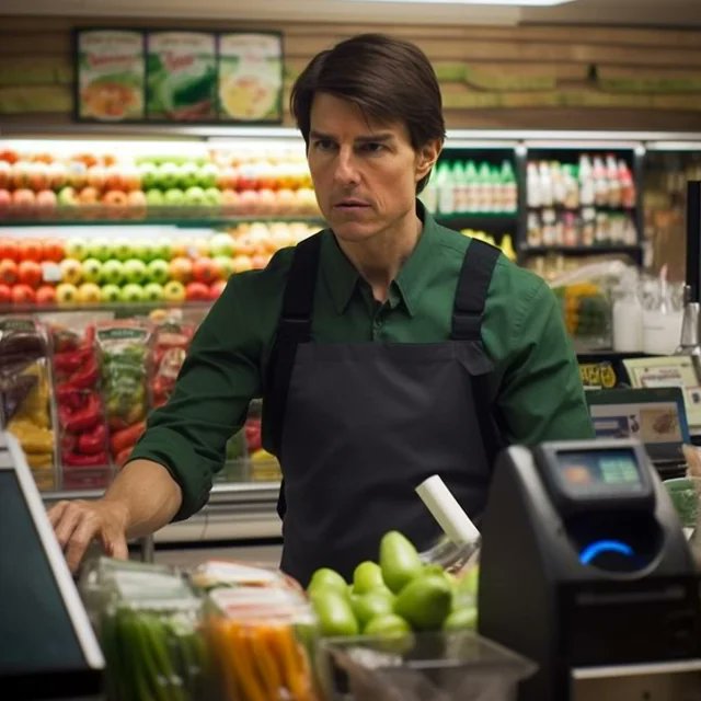 Celebrities in Normal Jobs: Tom Cruise via Midjourney AI