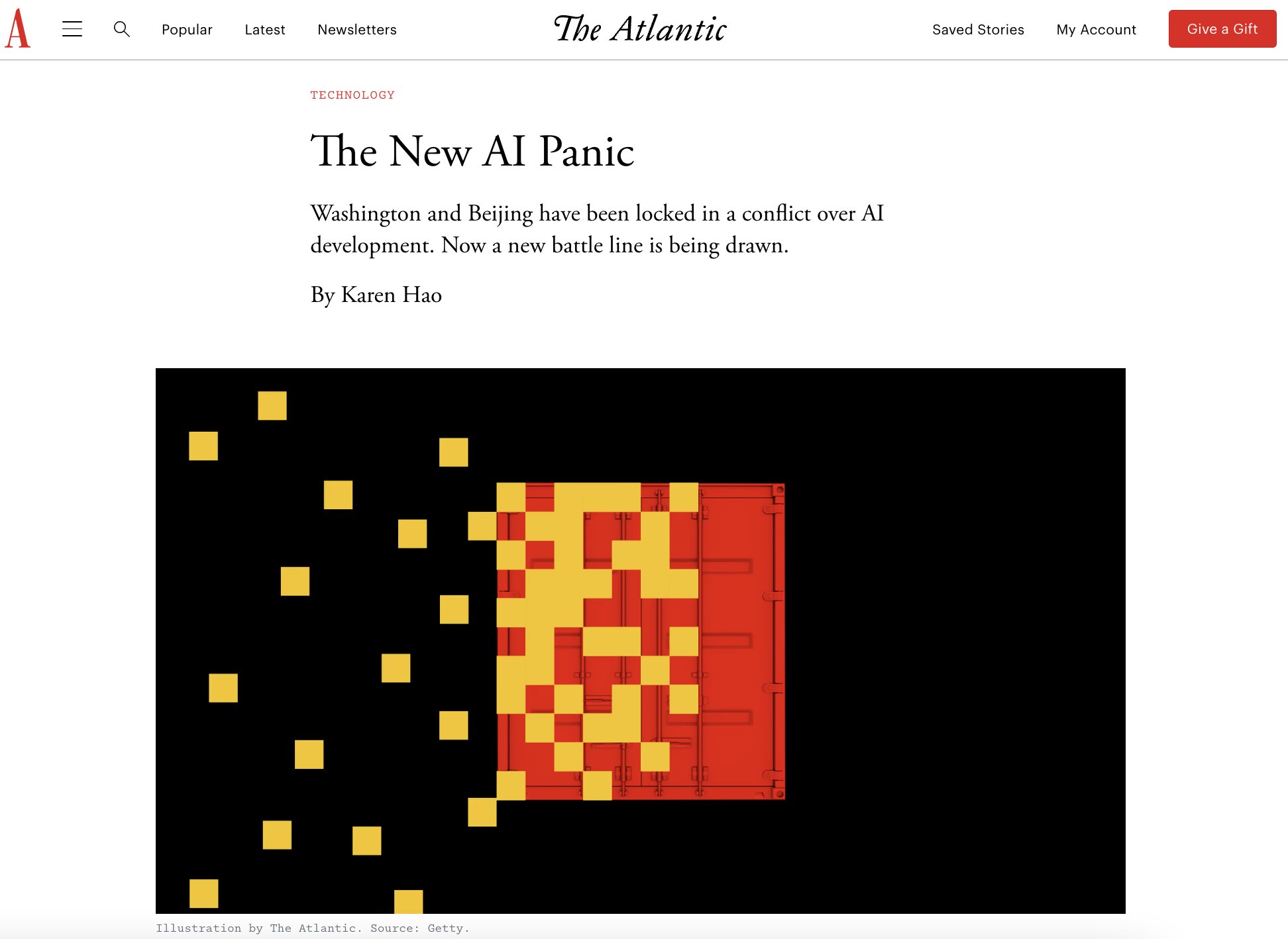 First Published Article in The Atlantic About AI Technology Exports