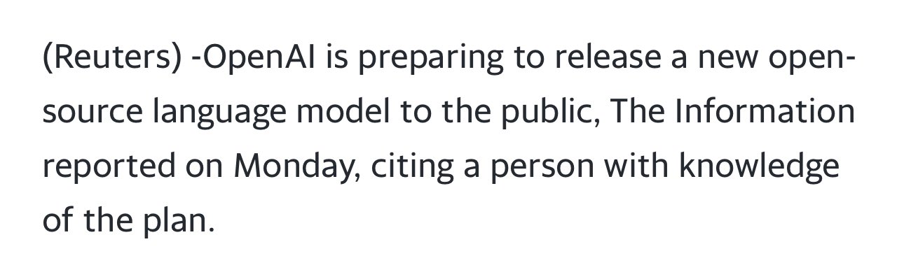OpenAI Planning Release of Open-Source Model