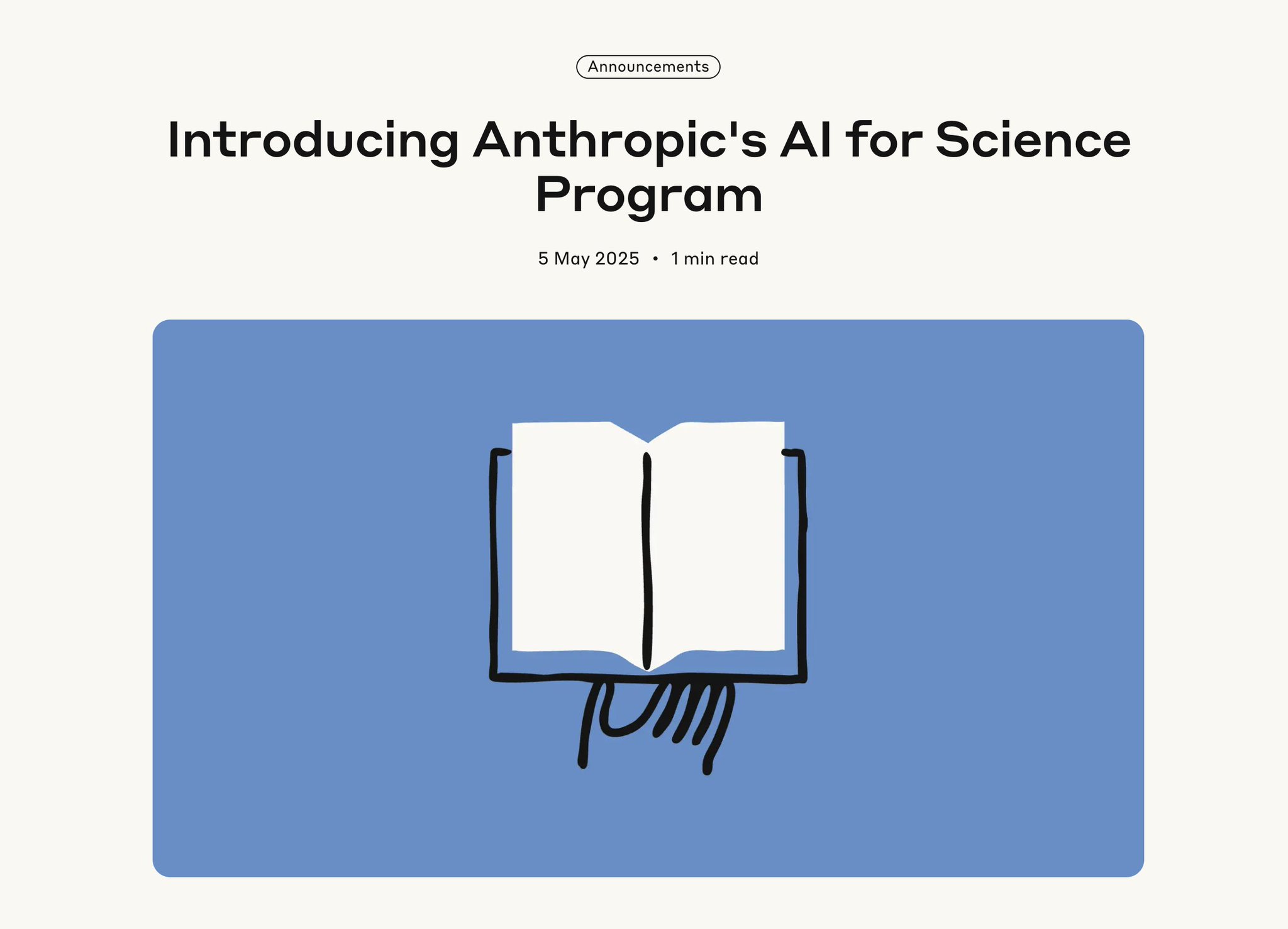 Anthropic Launches AI Program for Scientific Research