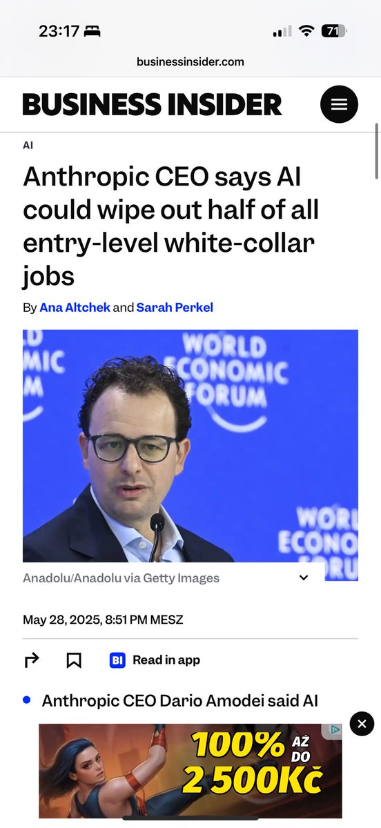 Anthropic CEO Warns AI Could Eliminate Half of White-Collar Jobs