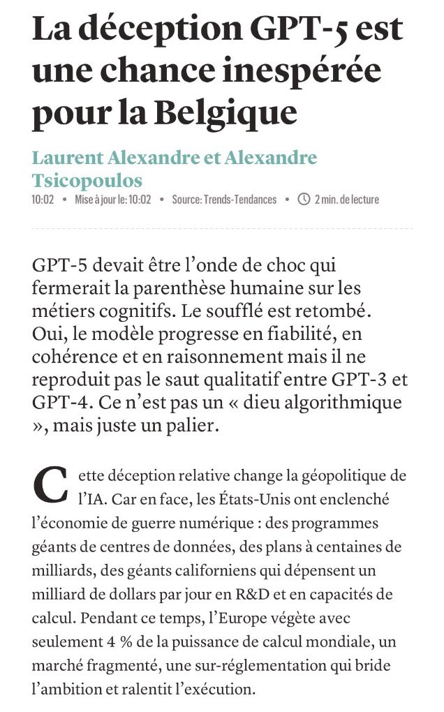 GPT-5 Disappoints, Europe Must Act Quickly