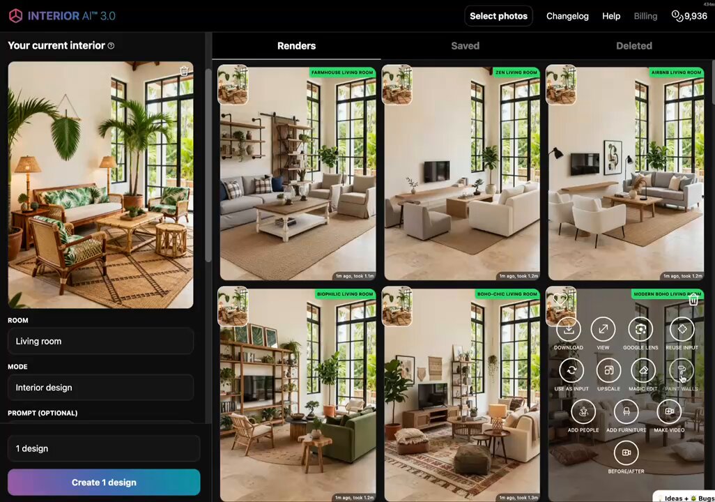 AI Interior Design Tool Enables Photorealistic Wall Painting