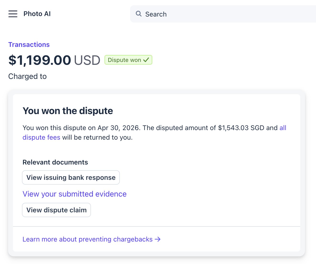 AI-Powered Dispute Responder Wins First $1,199 Stripe Case