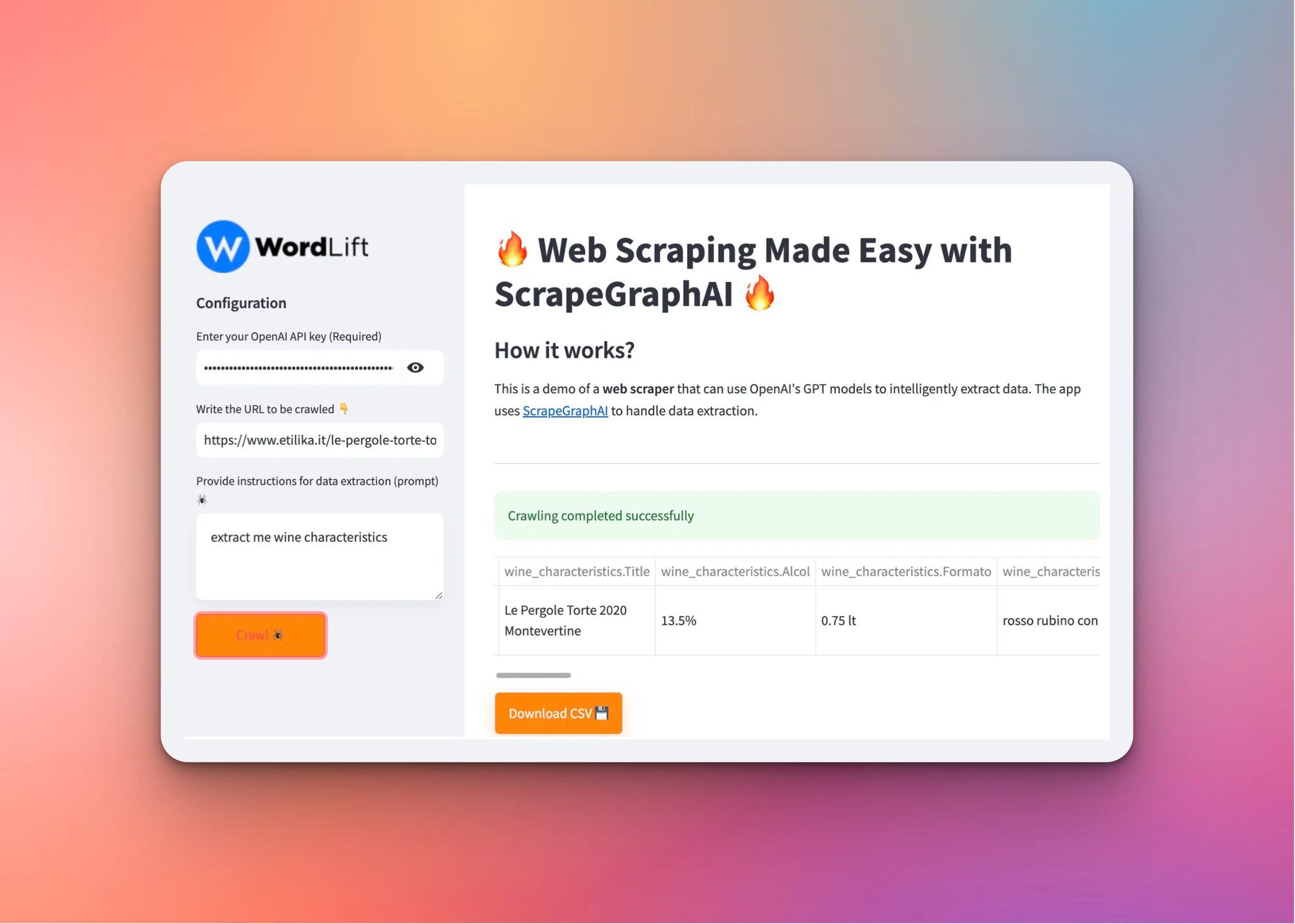WordLift Streamlit Scraper Powered by LLMs