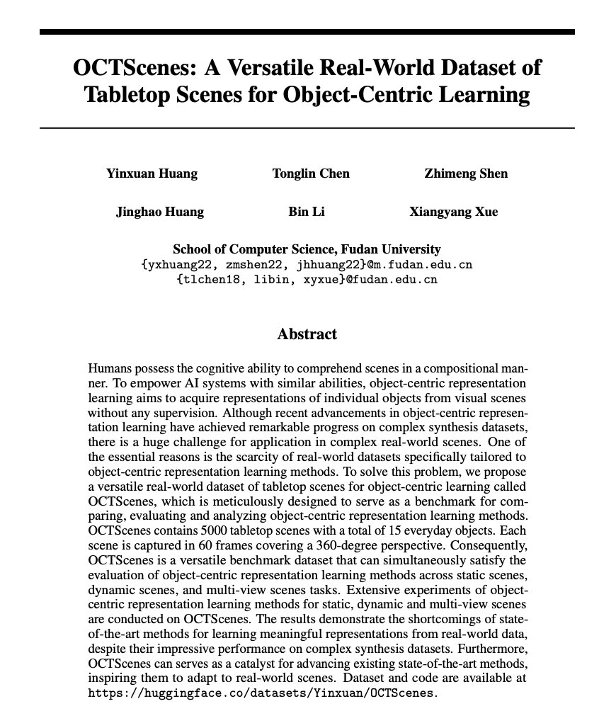 OCTScenes: Real-World Dataset for Object-Centric Learning