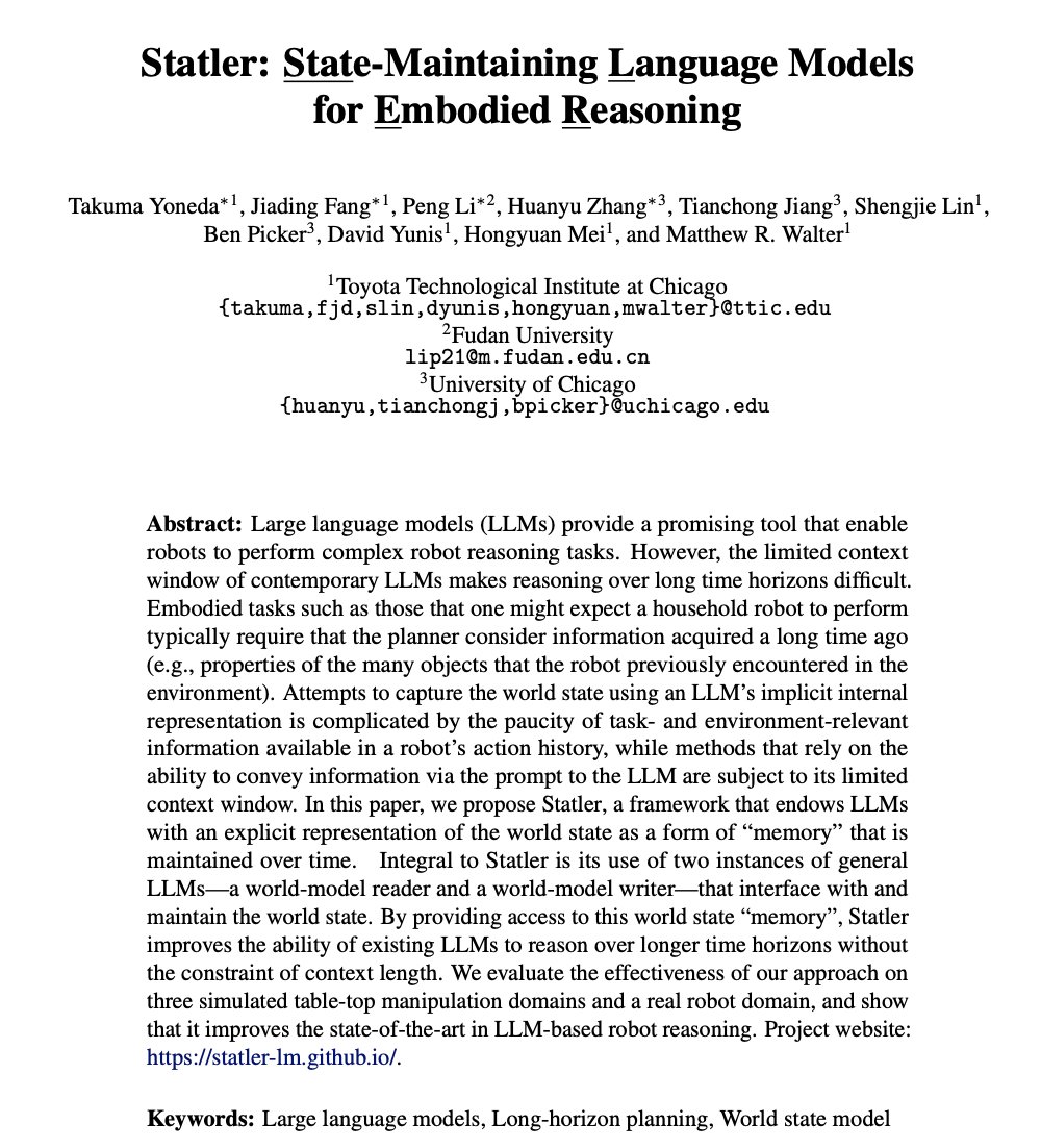 Statler: State-Maintaining Language Models for Embodied Reasoning