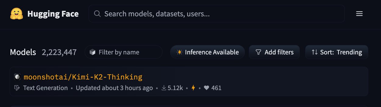 Kimi K2 Thinking Leads Trending Open-Source AI Models
