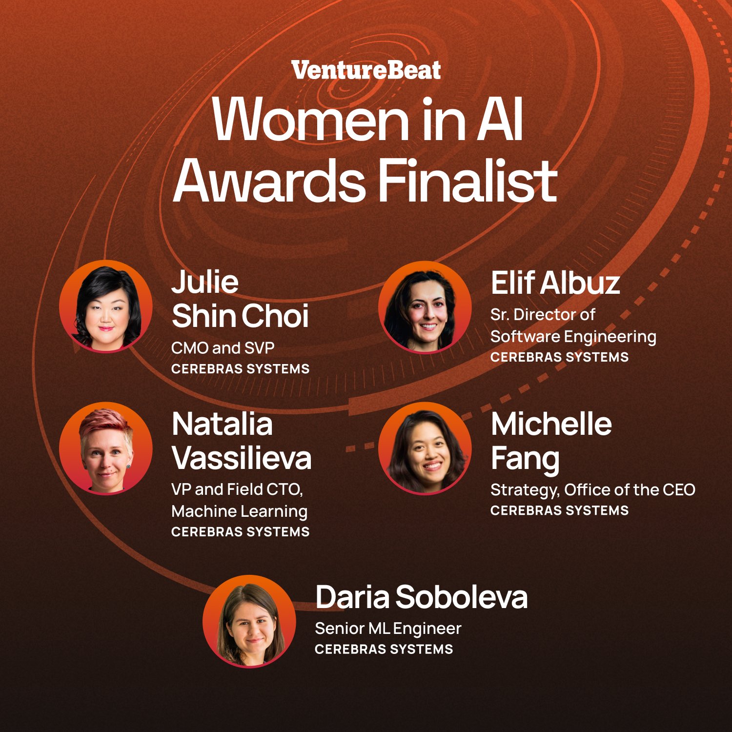 Cerebras Women Nominated for VentureBeat 2024 AI Awards