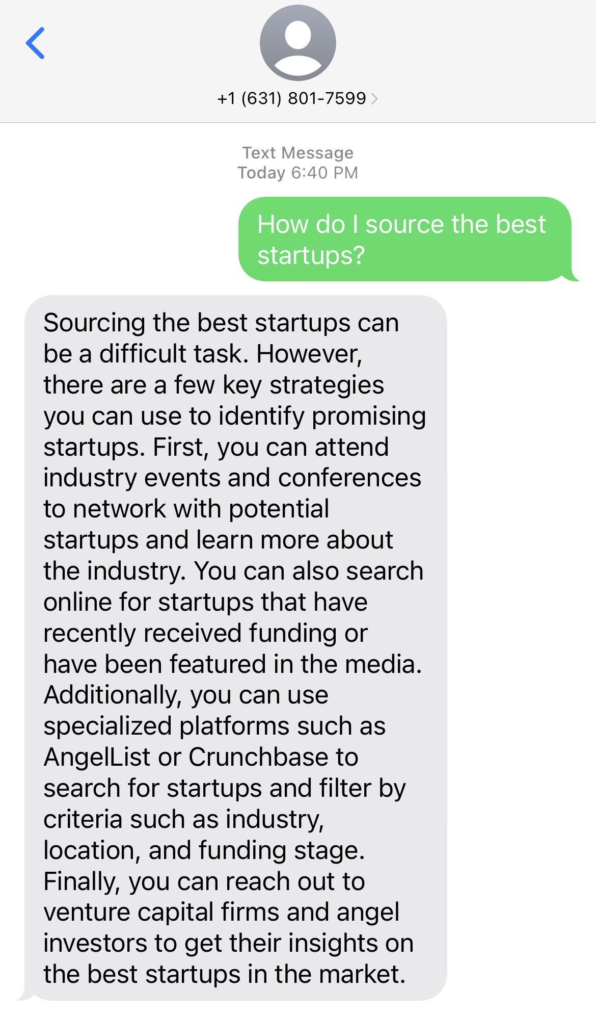 AI Assistant Service Available via Text Contact