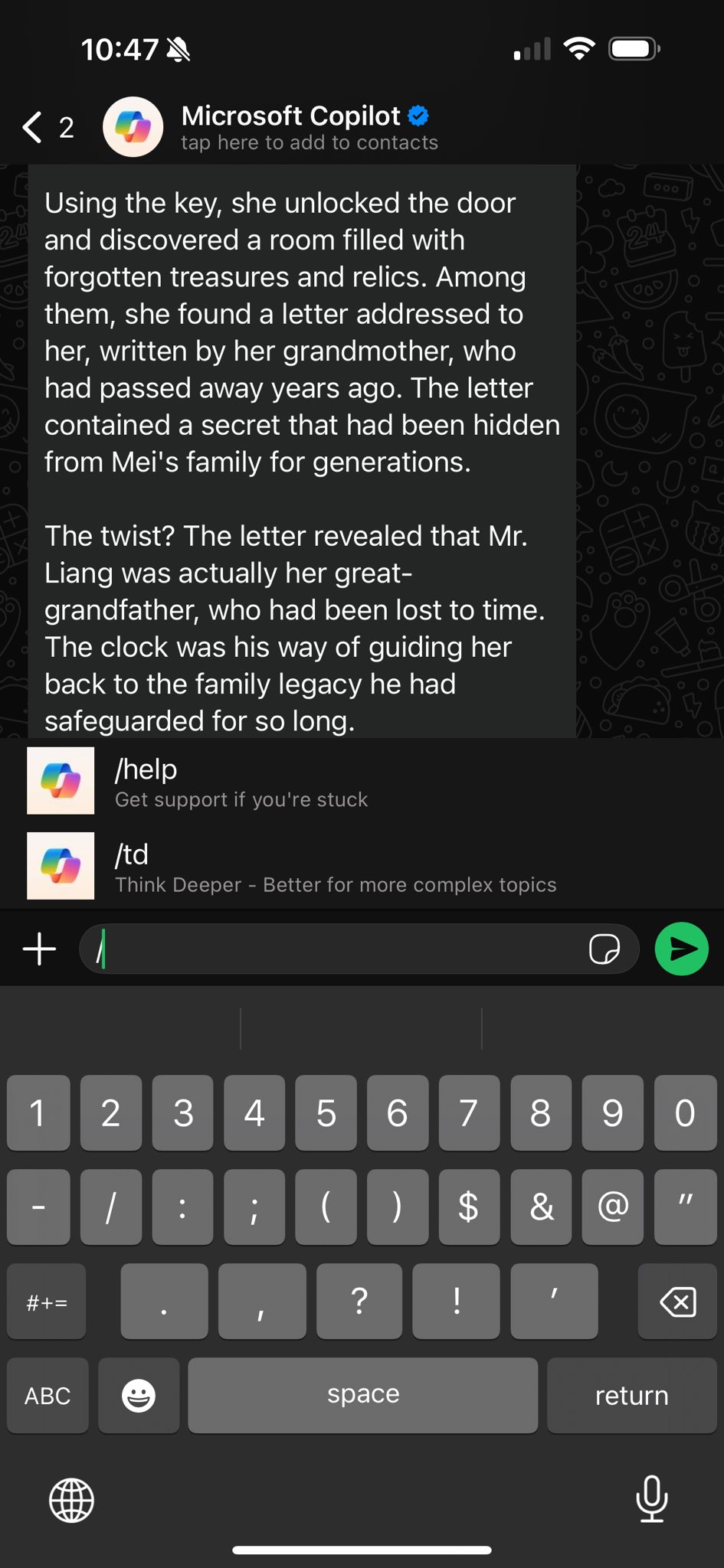 Microsoft Copilot on WhatsApp adds Think Deeper with /to shortcut