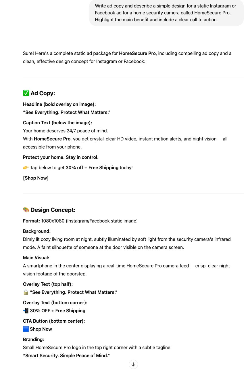 Using ChatGPT to Design Ad Creative