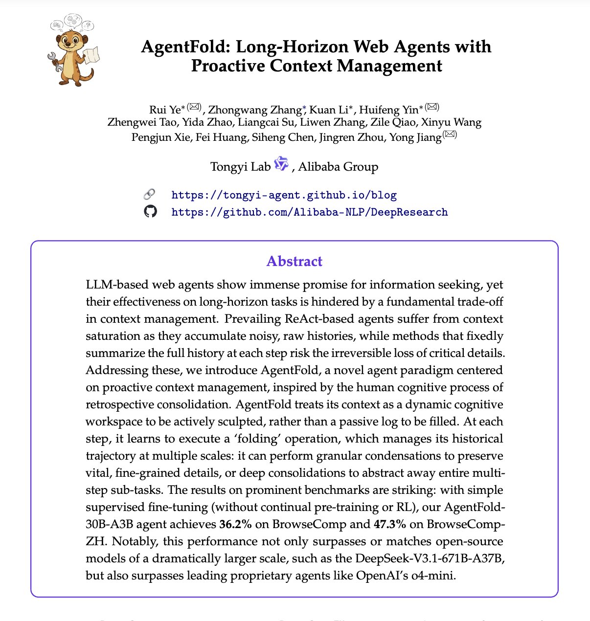 Alibaba’s AgentFold introduces a human-style memory system for web agents