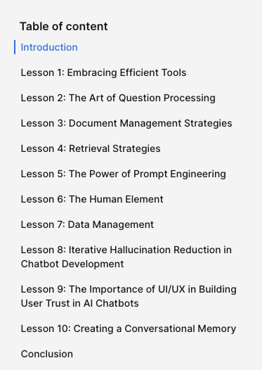 10 Lessons Building AI Chatbot Using Retrieval-Augmented Generation