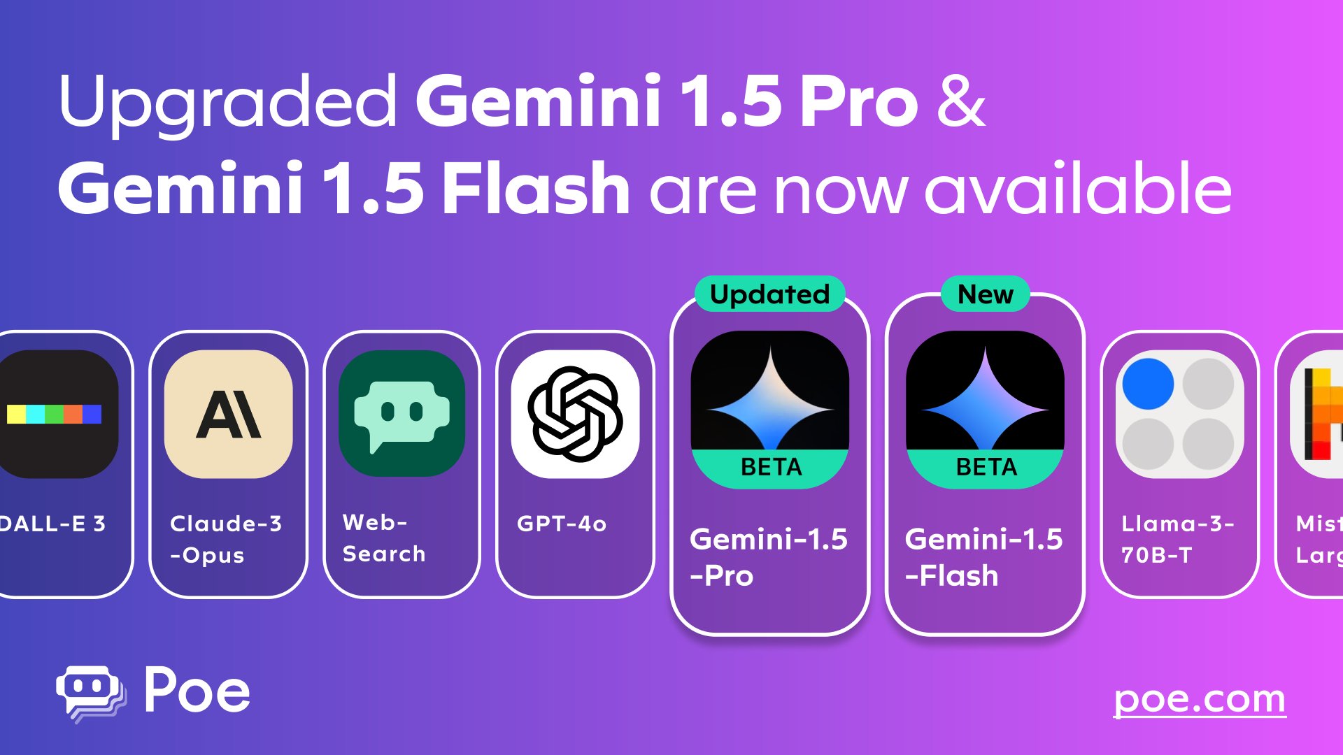 Gemini 1.5 Flash and Pro Now Available on Poe