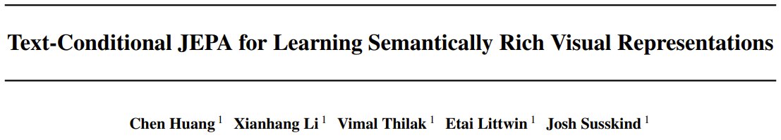 Text-Conditional JEPA for Learning Semantically Rich Visual Representations