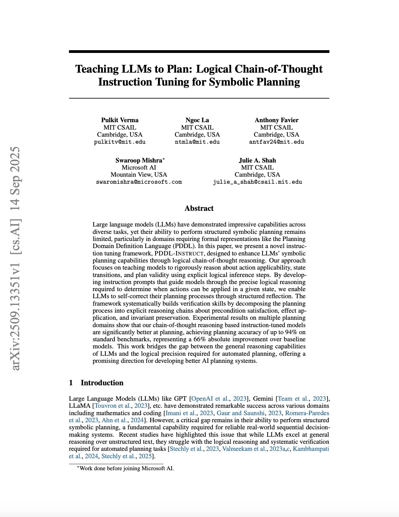 Teaching LLMs Logical Chain-of-Thought for Symbolic Planning
