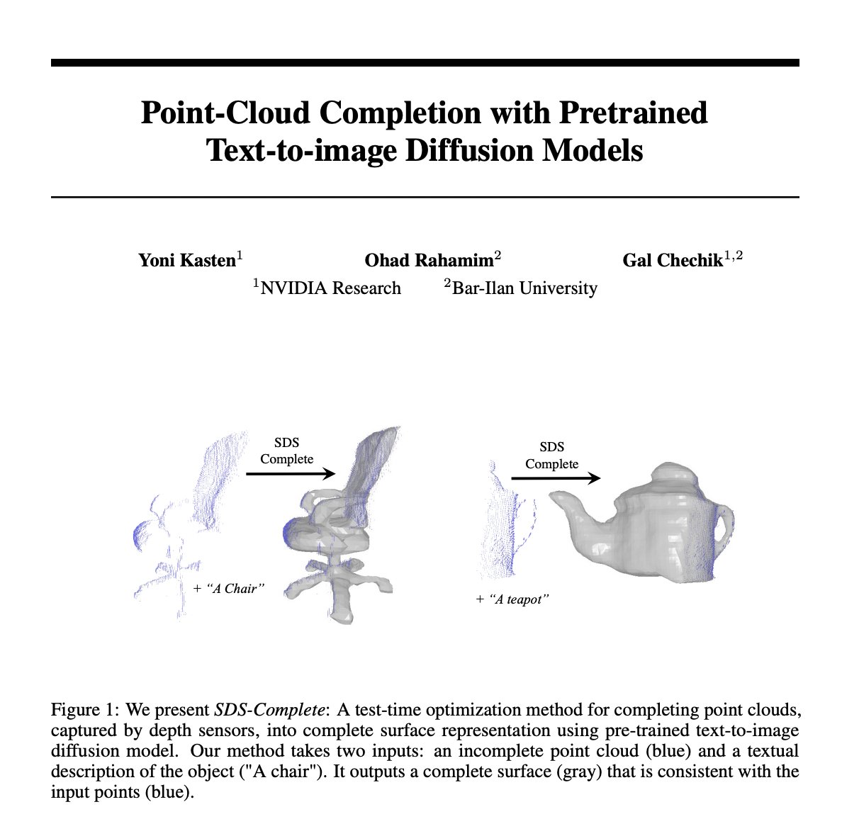 Point-Cloud Completion Using Pretrained Text-to-Image Diffusion Models