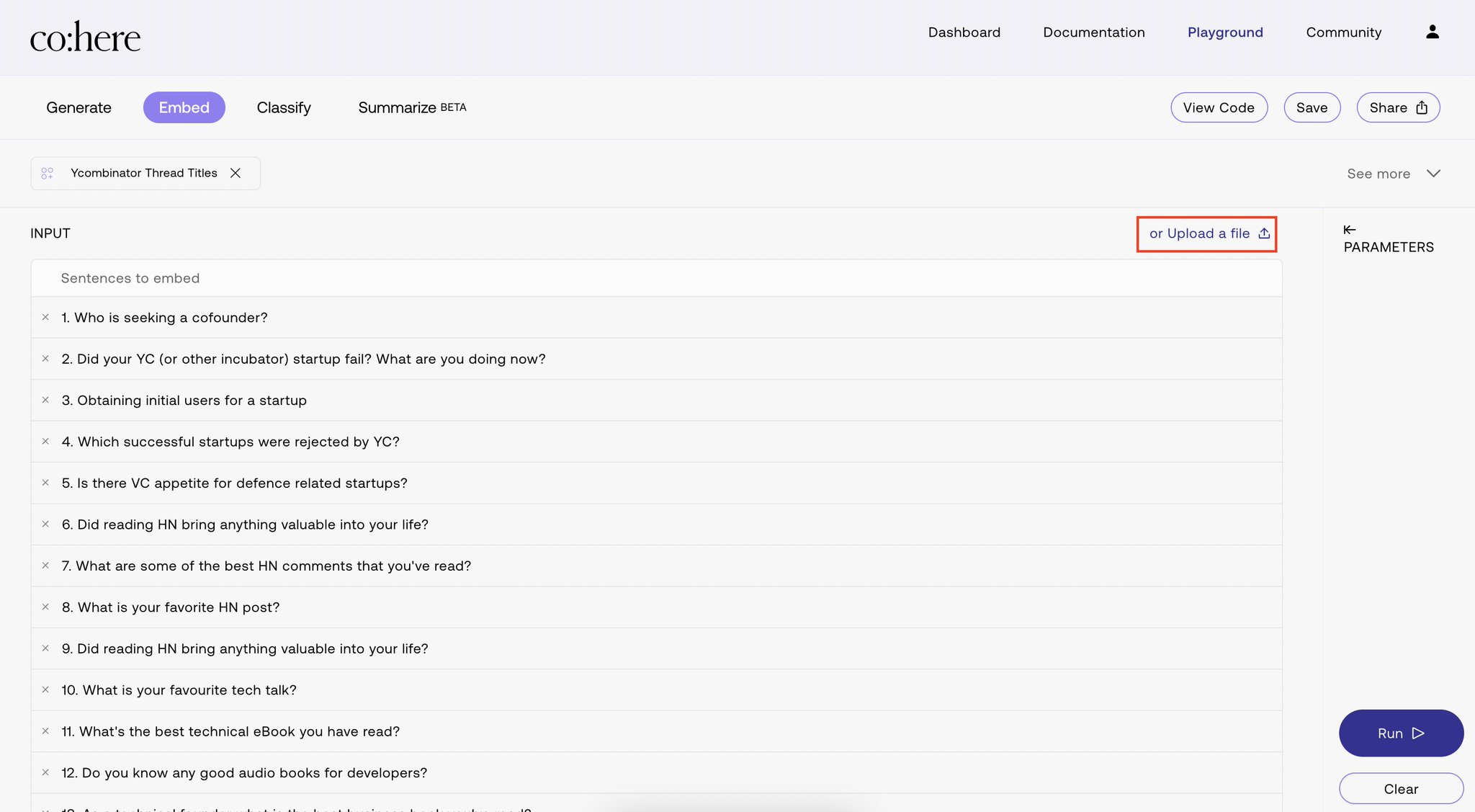 Upload Datasets for AI Search in Chohere Playground