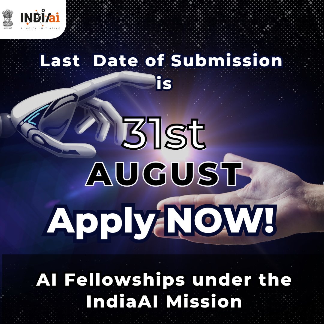 INDIAai Mission Fellowship Application Deadline August 31