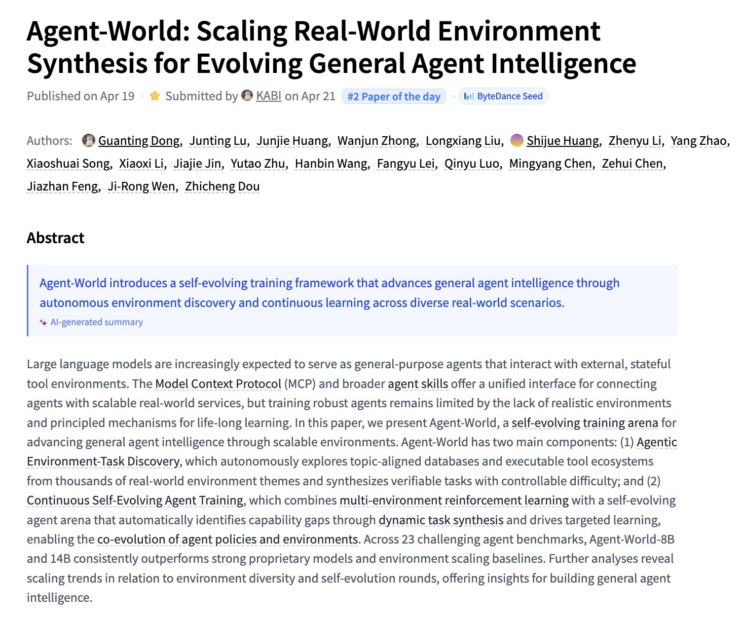Agent-World: Scaling Real-World Environment Synthesis for General Agents
