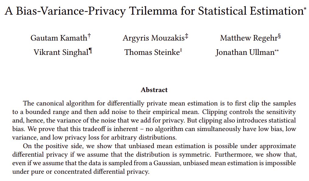 Bias-Variance-Privacy Trilemma in Statistical Estimation
