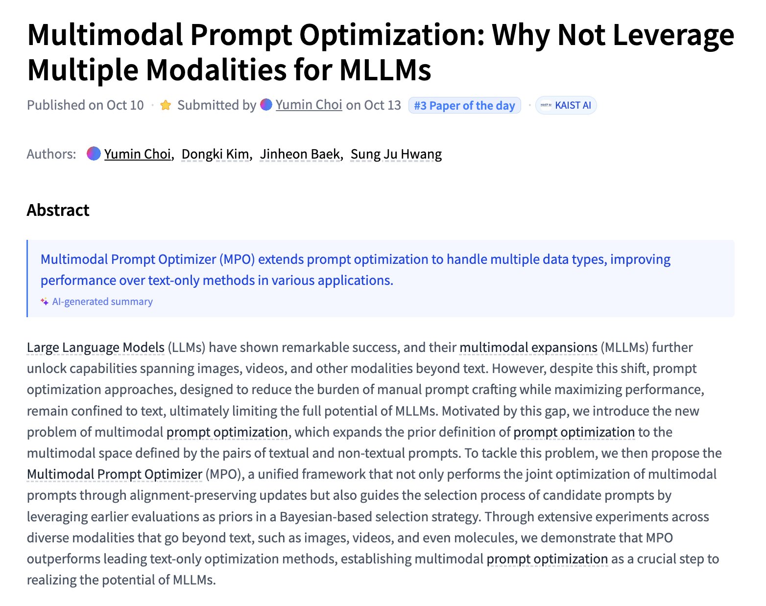 Optimizing Multimodal Prompts for Machine Learning Models