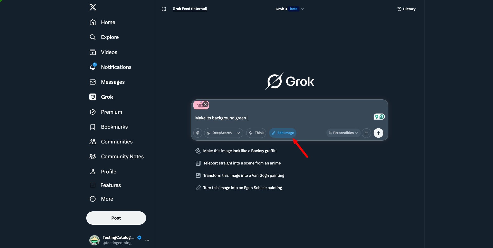 New ‘Ask Grok to transform your image’ feature introduced