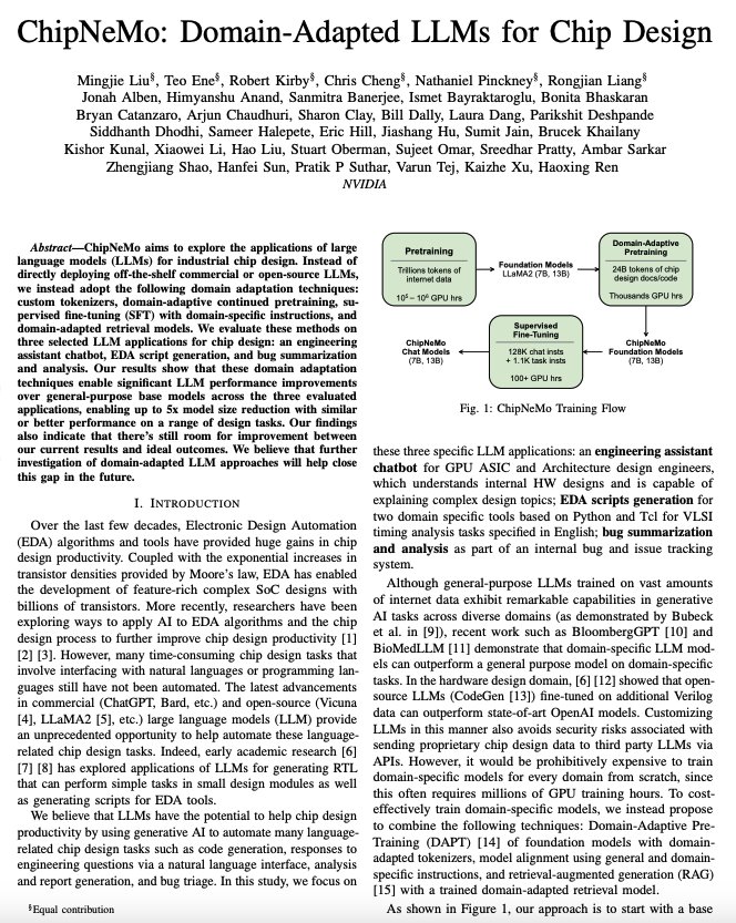LLMs Applied to Industrial Chip Design and Optimization