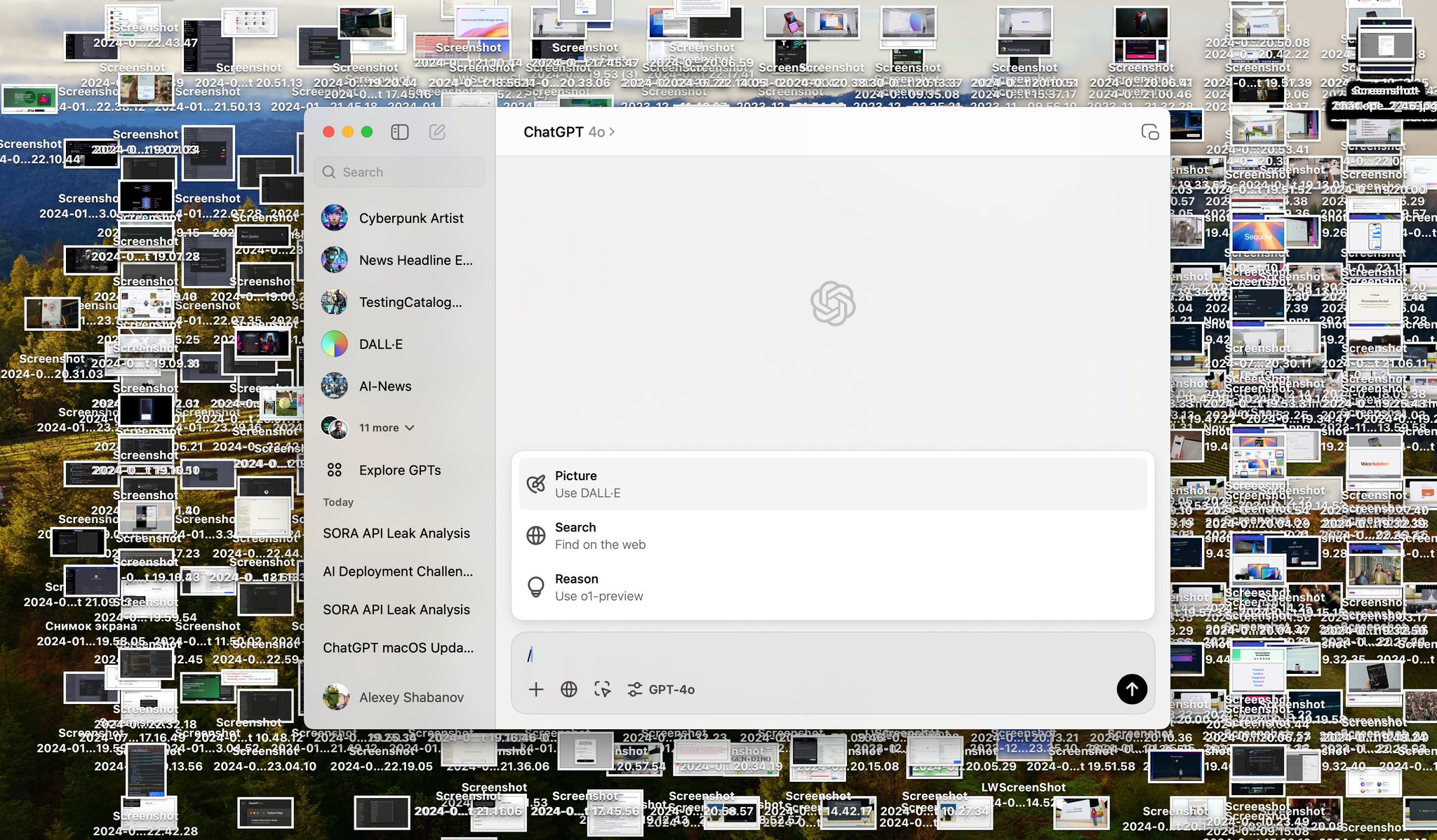 ChatGPT macOS adds slash commands