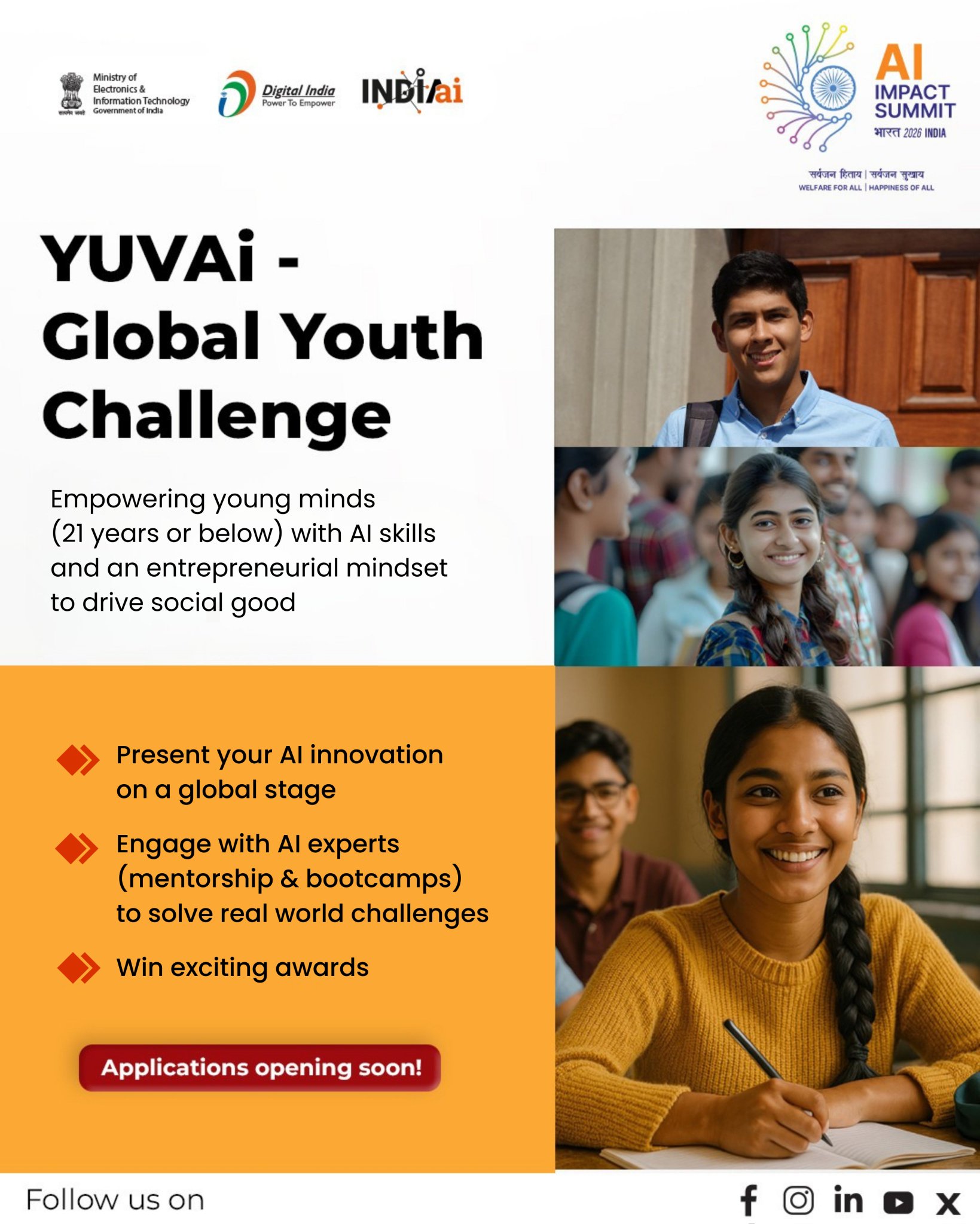 India AI Impact Summit 2026 launches YUVAi Global Youth Challenge