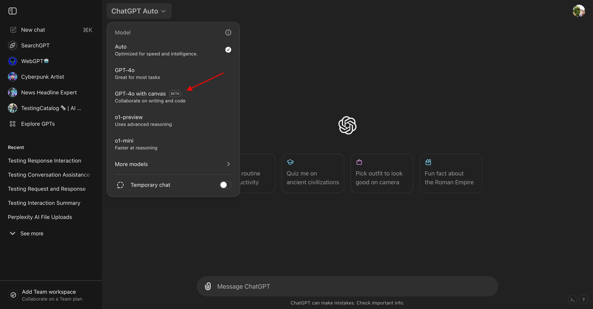 User experience testing ChatGPT Canvas for writing assistance