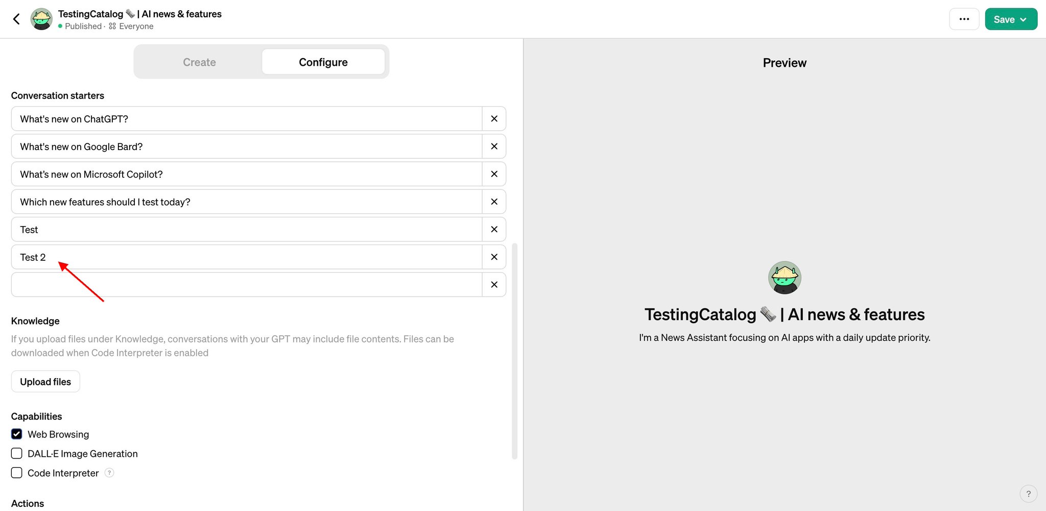 Limitations of Custom GPTs in Preview Mode