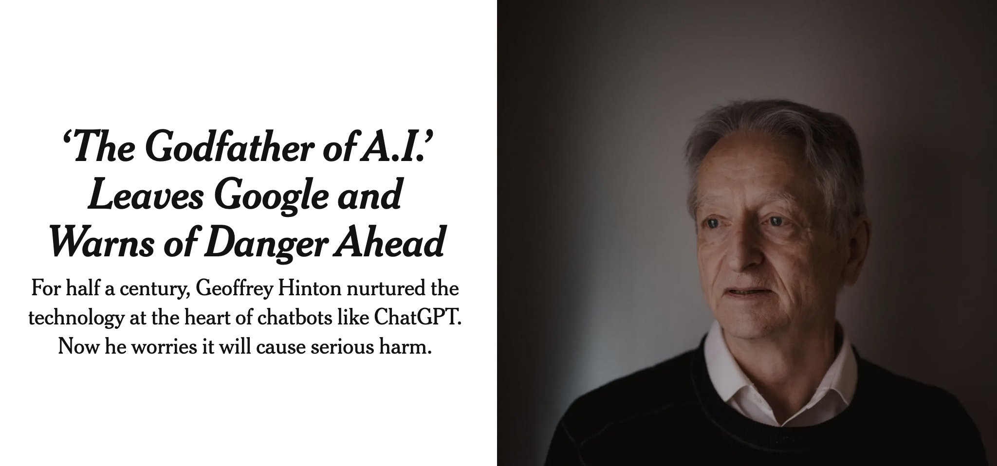 AI Pioneer Hinton Warns of Dangers, Leaves Google