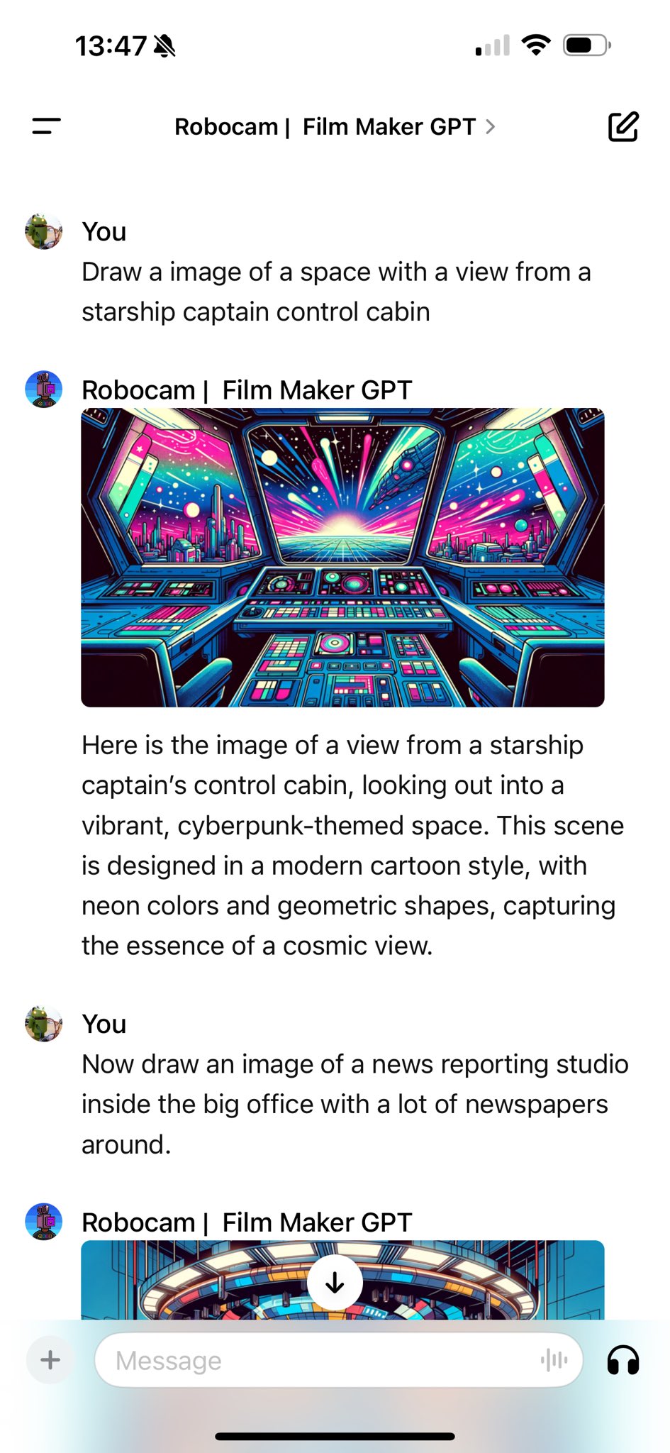 Using a custom GPT assistant for rapid visual creation