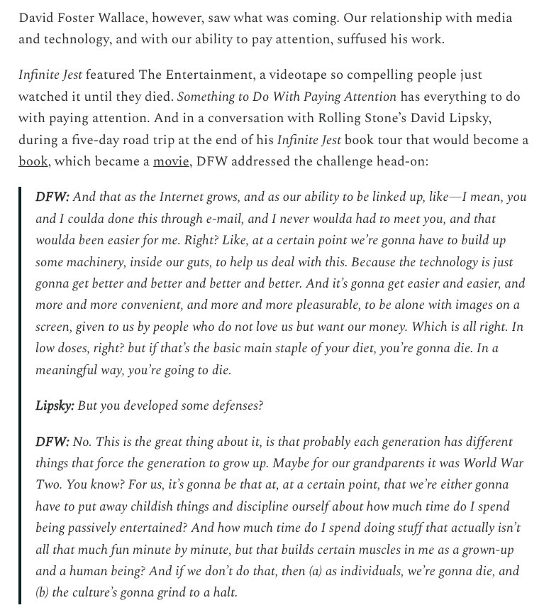 David Foster Wallace on Internet Technology and Human Adaptation