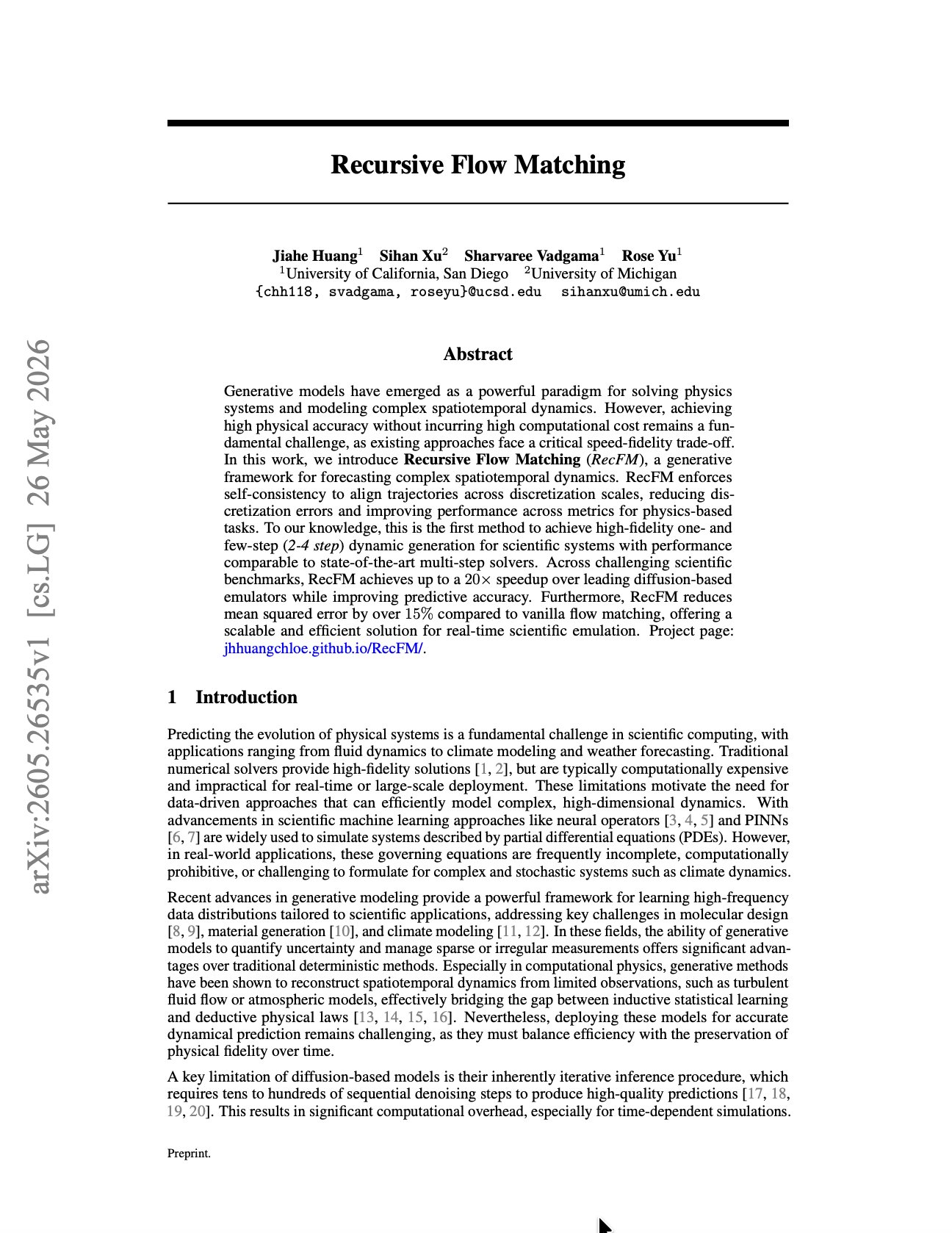 Recursive Flow Matching: New AI Approach for Scientific Simulation