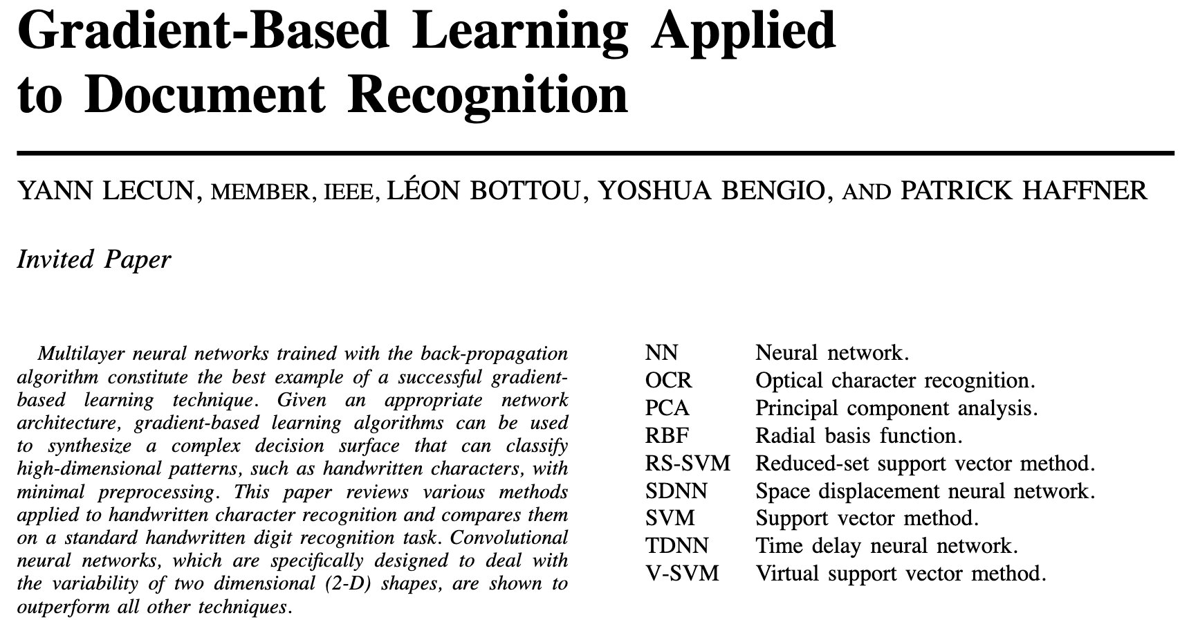 Yann LeCun’s 1998 gradient-based deep learning breakthrough