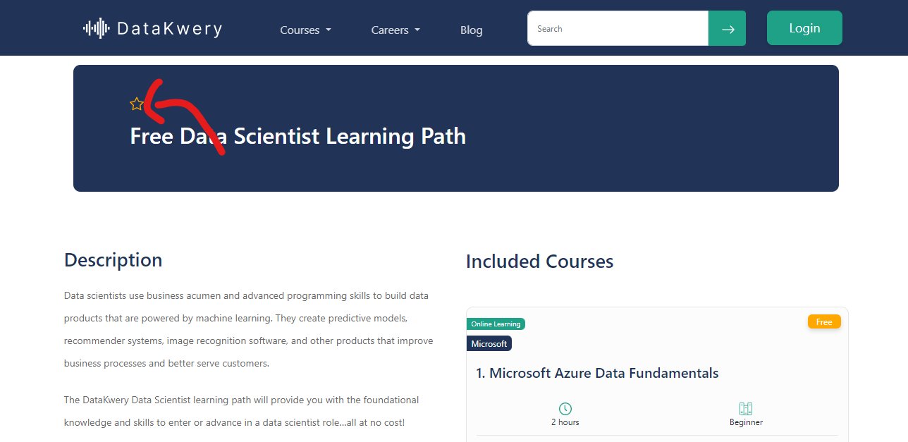Free Data Scientist Learning Path Course Announcement