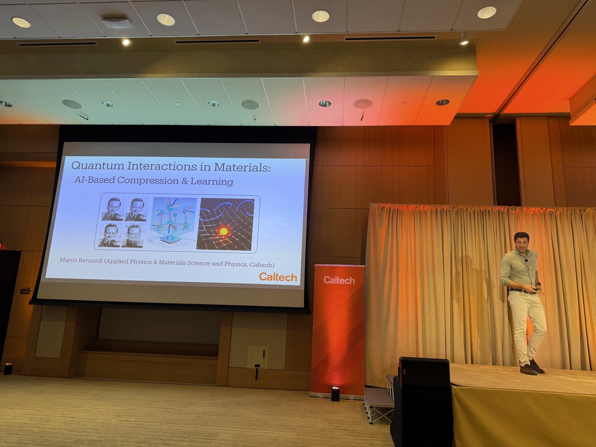 Marco Bernardo discusses quantum learning systems at Caltech conference