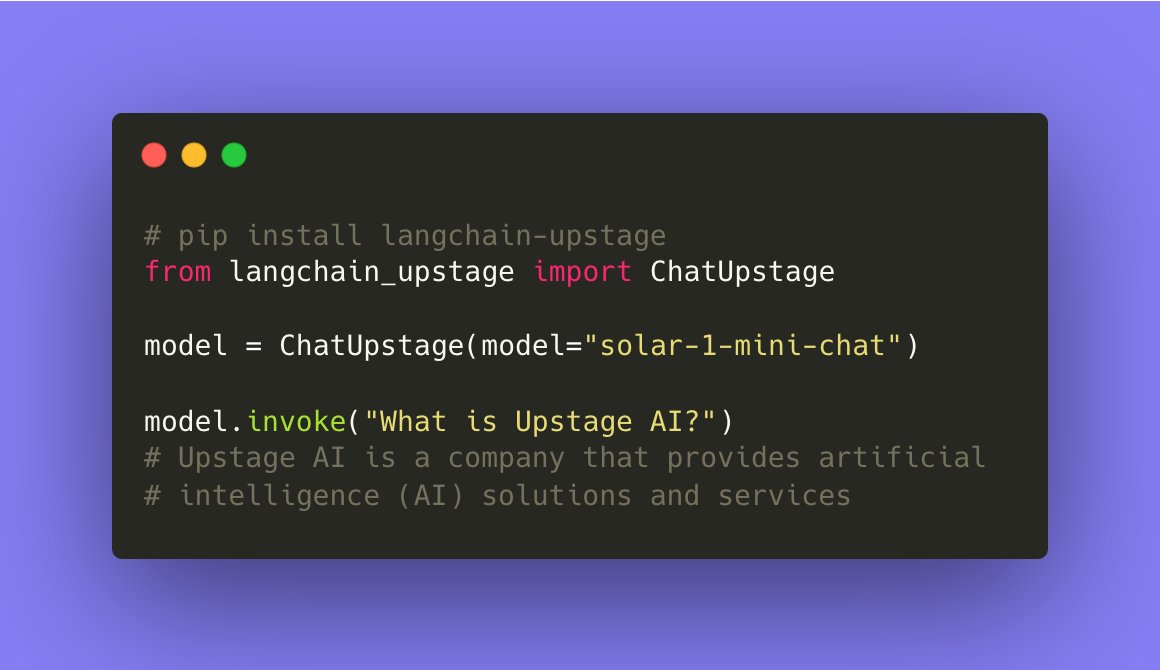 Upstage releases LangChain integration package with Solar models
